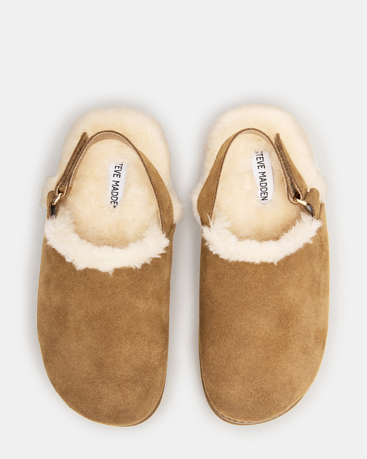 MELLOW Faux Fur Cognac Suede Women's Slingback Platform Clog