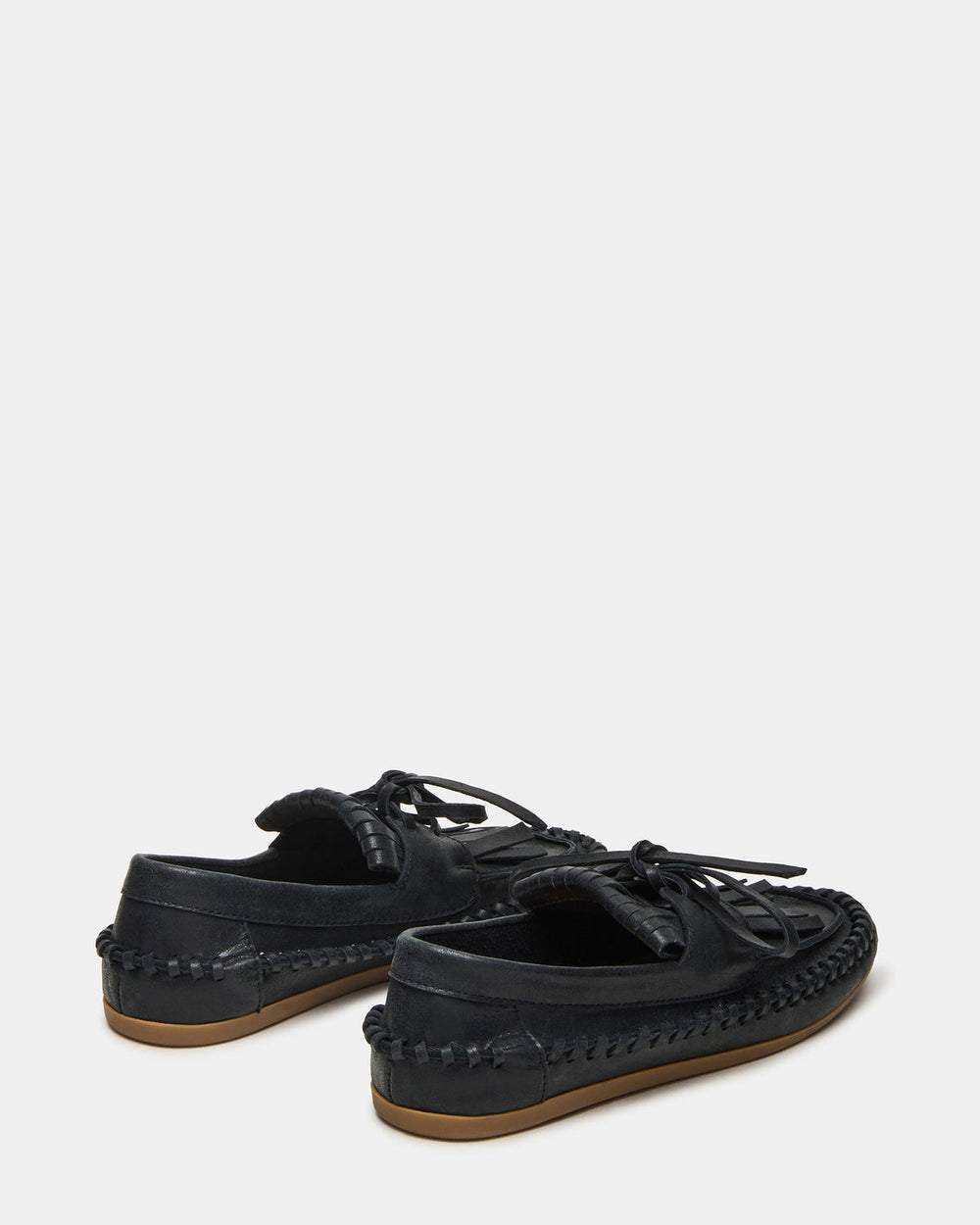 SAMUAL Black Distressed Fringe Boat Women's Loafer