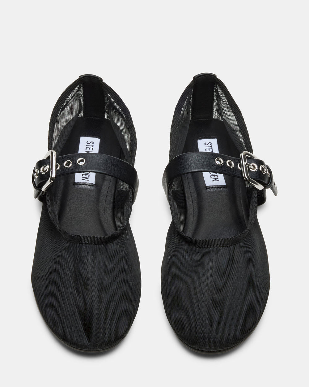 MITSY Black/Black Mary Jane Mesh Ballet Women's Flat