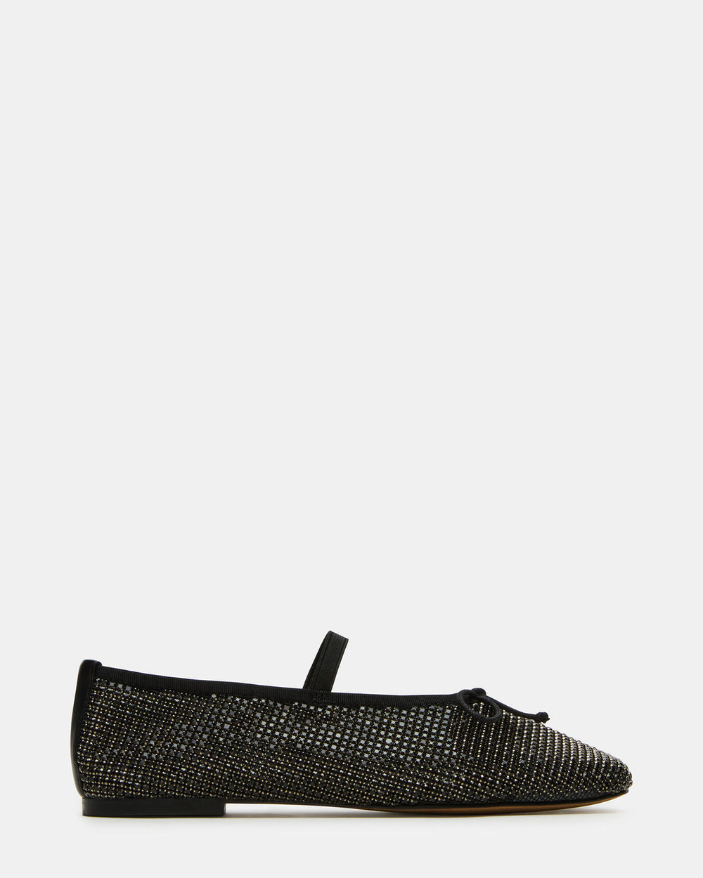 DELARA Rhinestones Black Multi Mary Jane Ballet Women's Flat