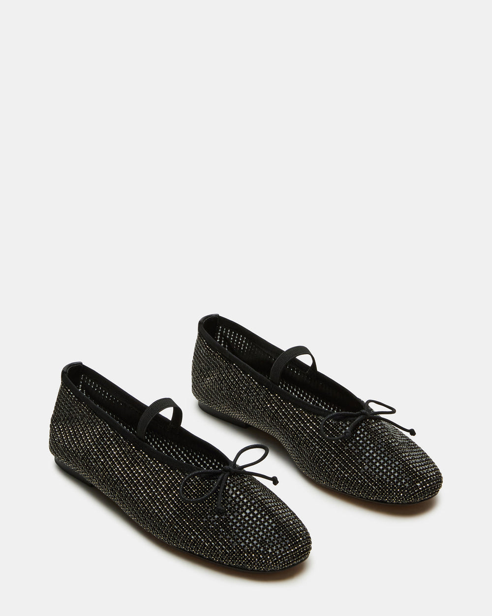 DELARA Rhinestones Black Multi Mary Jane Ballet Women's Flat