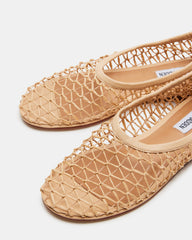 AMBROSIA Tan Women's Net Caged Ballet Flat