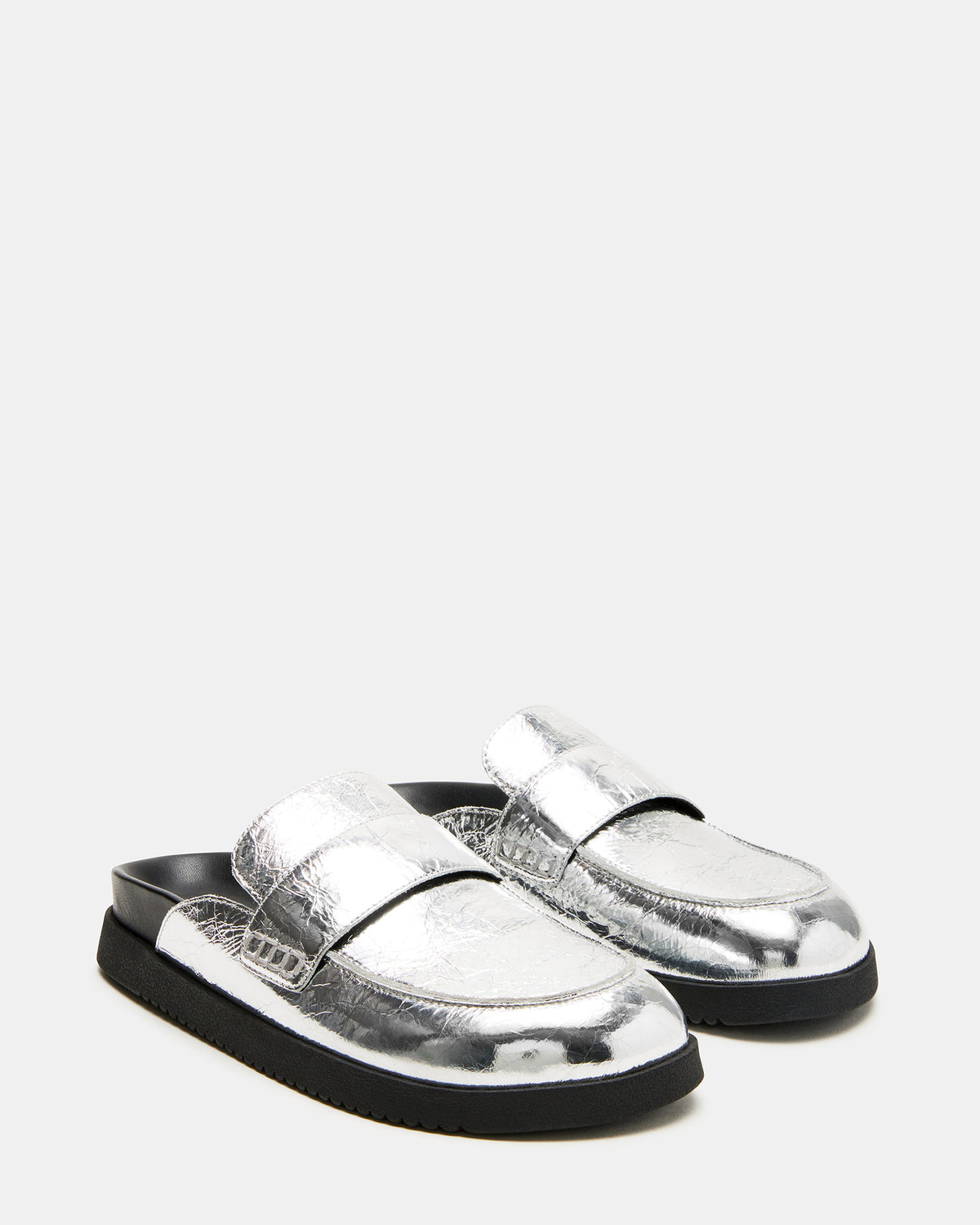 SKIPPER Silver Metallic Women's Slip-On Mule