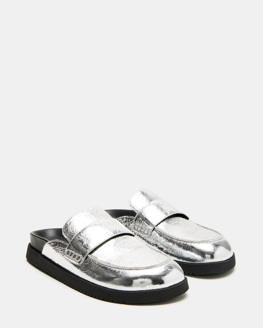 SKIPPER Silver Metallic Women's Slip-On Mule