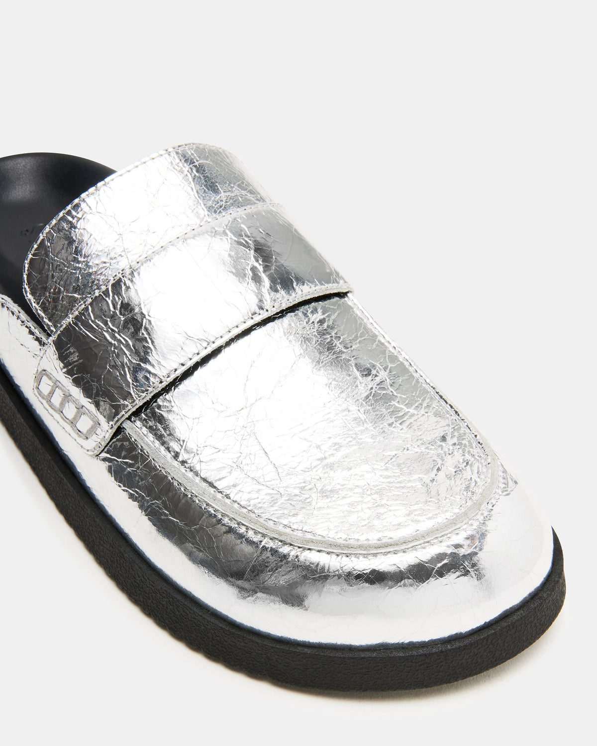 SKIPPER Silver Metallic Women's Slip-On Mule