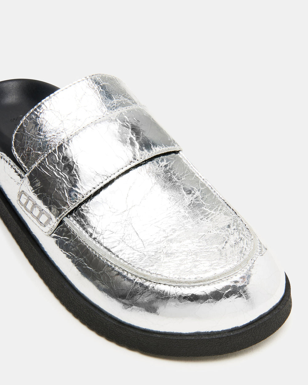 SKIPPER Silver Metallic Women's Slip-On Mule