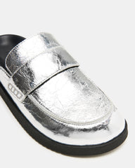 SKIPPER Silver Metallic Women's Slip-On Mule