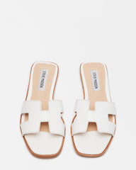 HADYN White Leather Sandal | Women's Designer Sandals