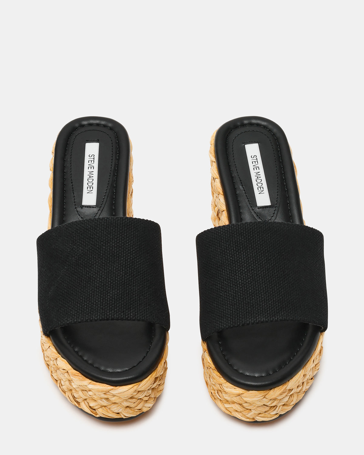 DOCK Raffia Black Platform Mule Women's Sandal