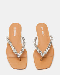 MARBLE Rhinestones Silver Multi Thong Square-Toe Women's Sandal