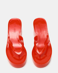 JELLA Red Thong Wedge Women's Platform Sandal