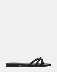 CALISSI Black Leather Strappy Slide Women's Sandal