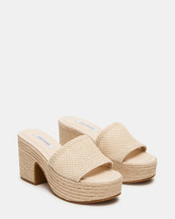 TRIPPY Natural Raffia Platform Mule Women's Sandal