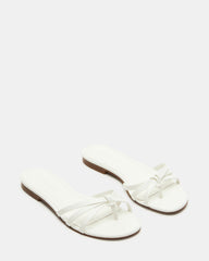 CALISSI White Leather Strappy Women's Slide Sandal