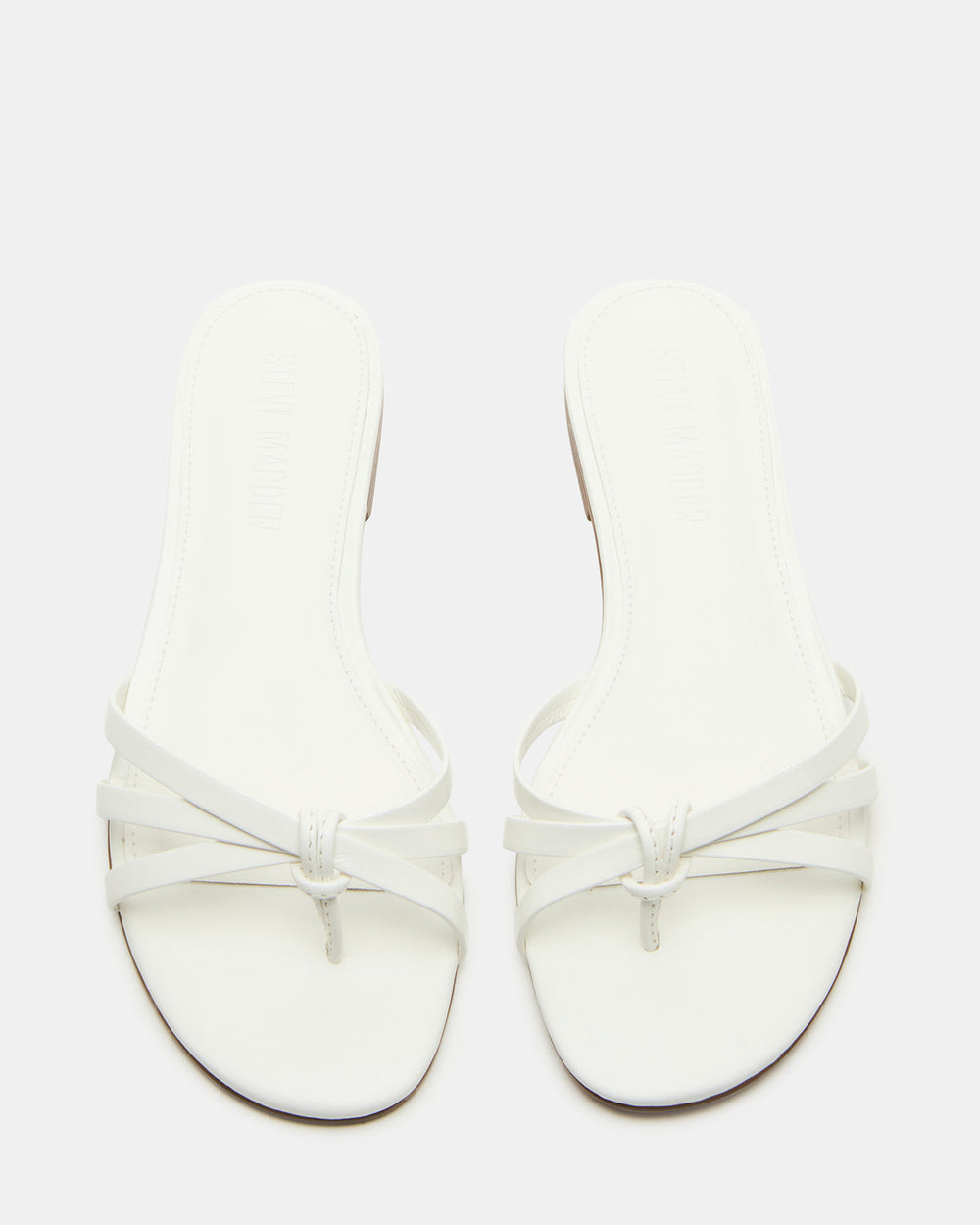 CALISSI White Leather Strappy Women's Slide Sandal