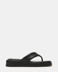 BELLA Black Thong Square-Toe Platform Women's Sandal