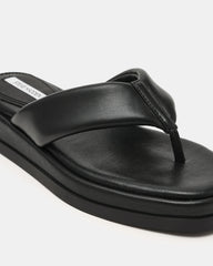 BELLA Black Thong Square-Toe Platform Women's Sandal
