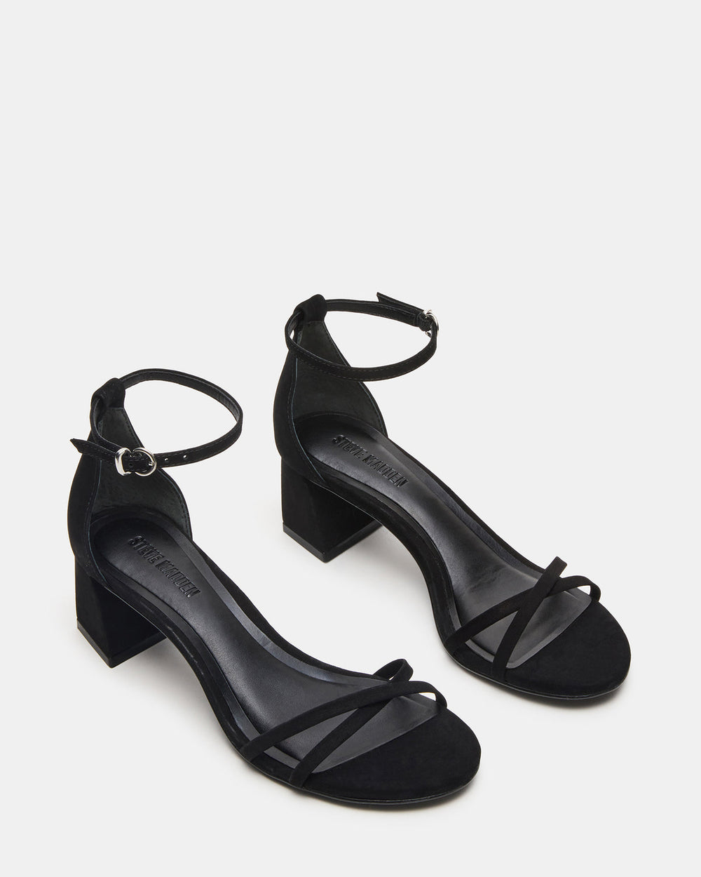 RAE Black Nubuck Strappy Block Heel Women's Sandal