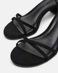 RAE Black Nubuck Strappy Block Heel Women's Sandal