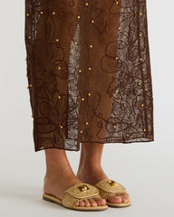 MORELAND Natural Raffia Slide Women's Sandal