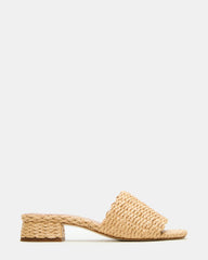 MONTGOMERY Raffia Square-Toe Slide Mule Women's Sandal