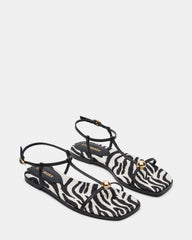RITZY Zebra Square-Toe Strappy Women's Sandal