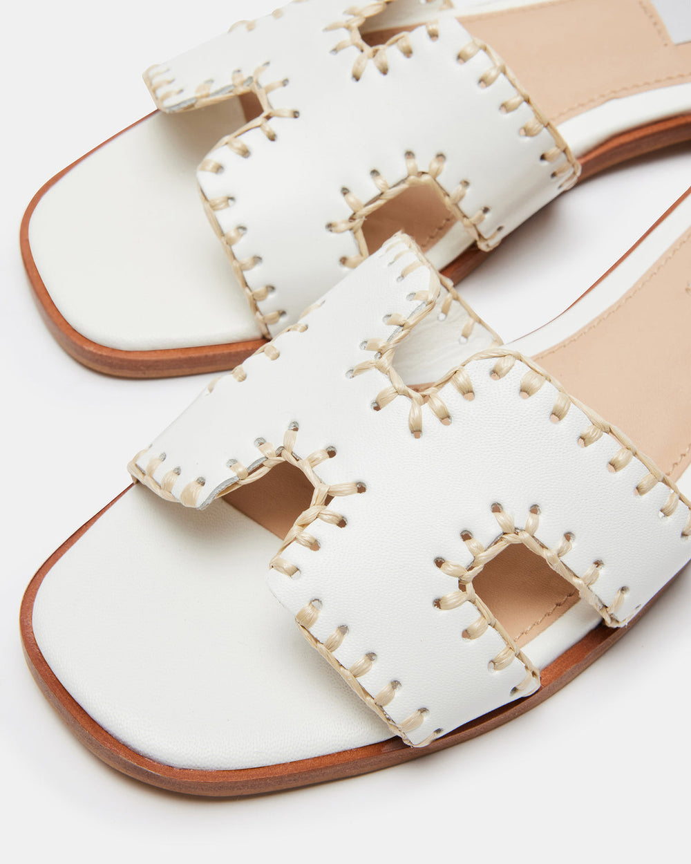 HADYN Woven White Leather Sandal | Women's Designer Sandals