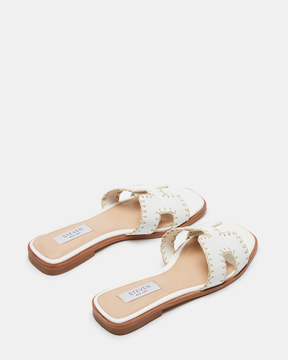 HADYN Woven White Leather Sandal | Women's Designer Sandals