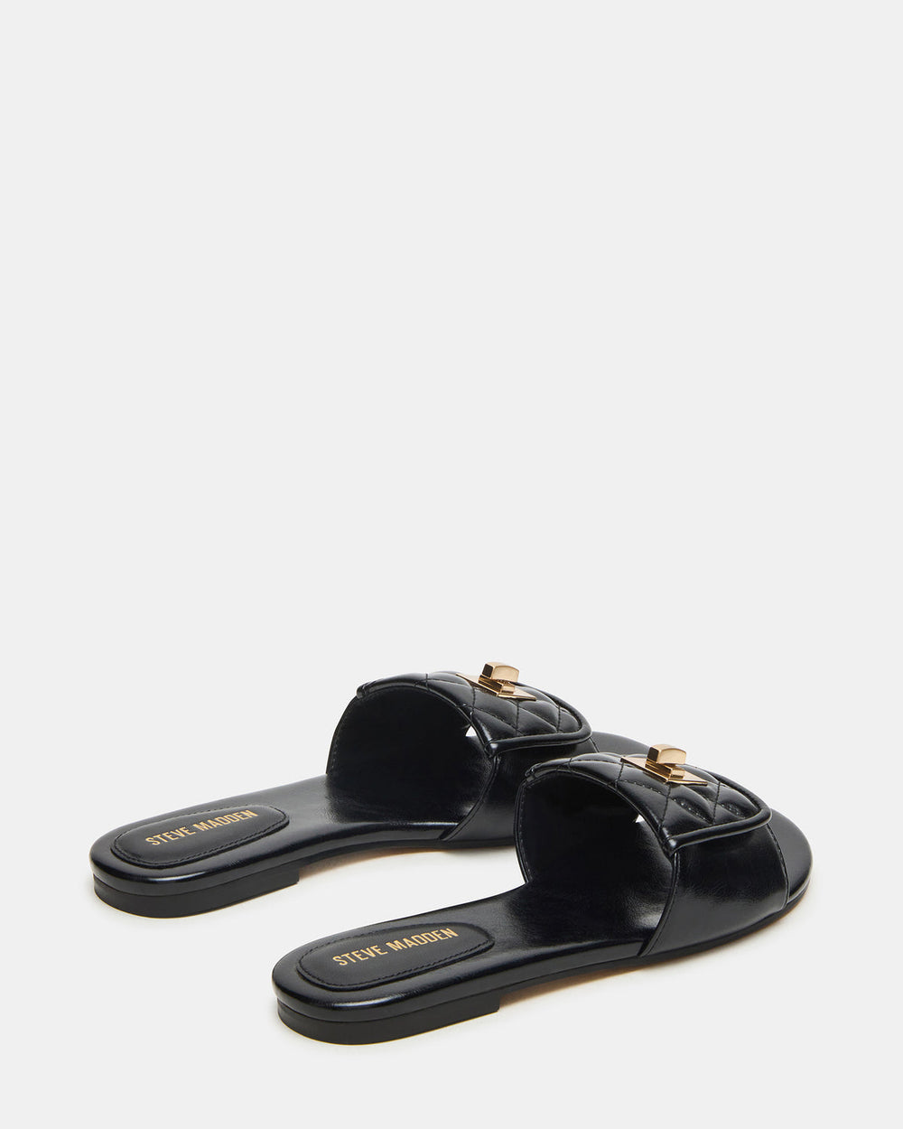 MORELAND Black Quilted Slide Women's Sandal
