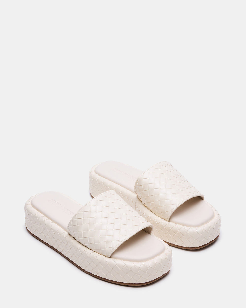 BEACHY Quilted Bone Platform Slide Women's Sandal