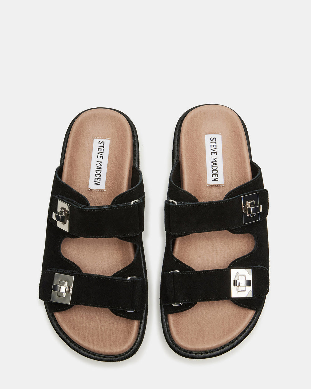 BIGSCHMONA Black/Black Suede Women's Platform Slide Sandal