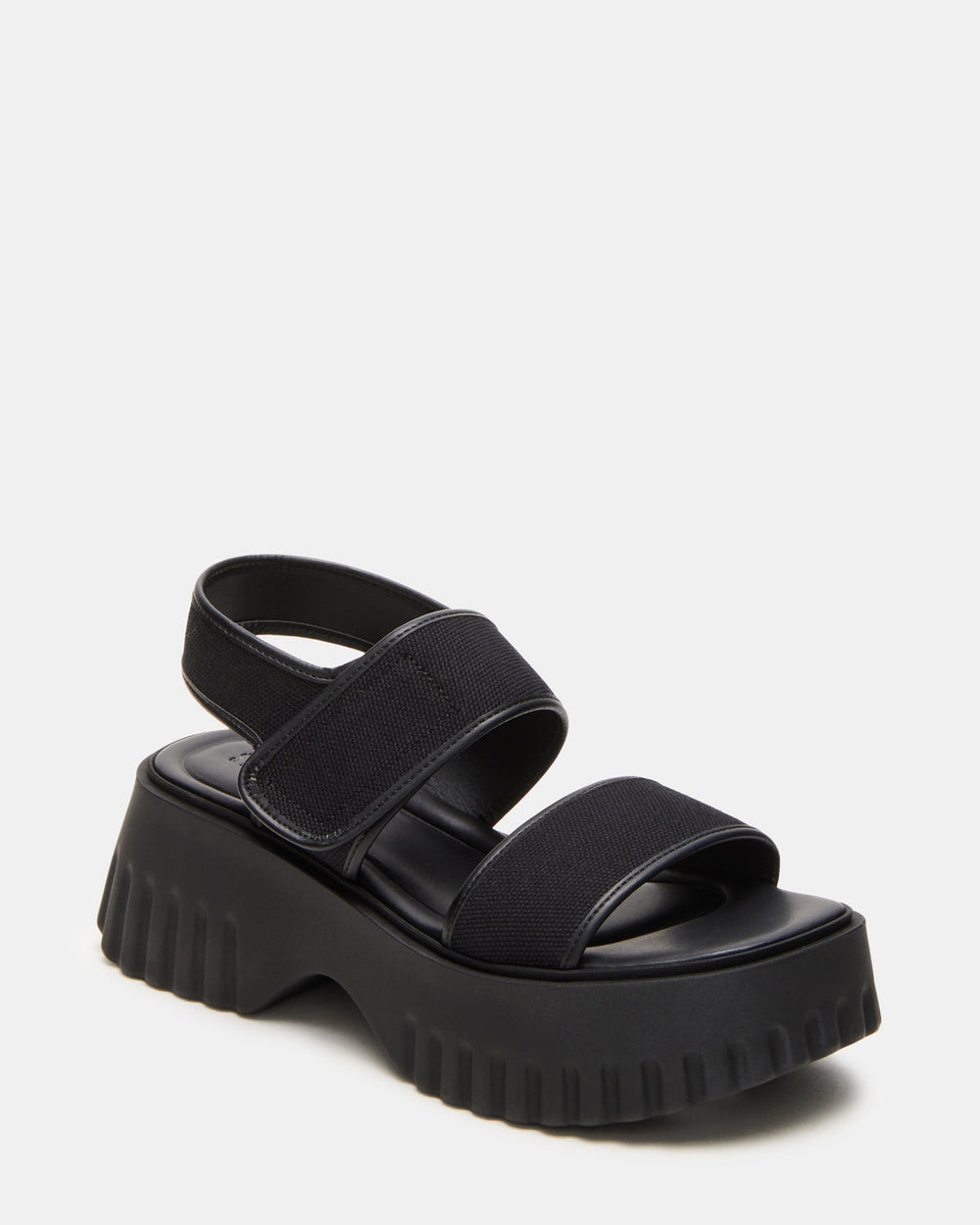 GROVER Black/Black Women's Square-Toe Platform Sandal