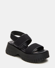 GROVER Black/Black Women's Square-Toe Platform Sandal