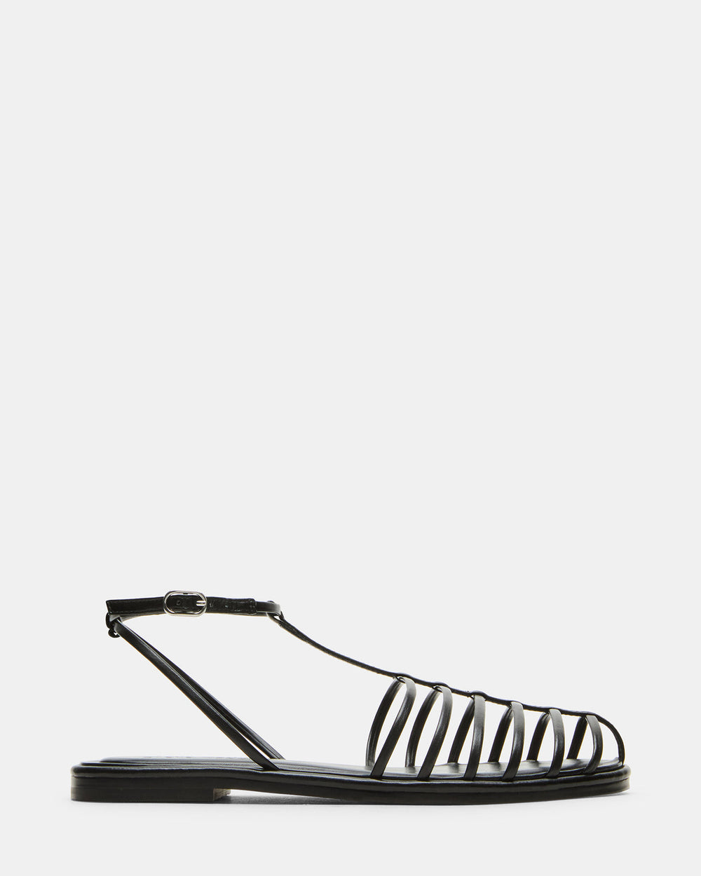 MARIN Black Flat Strappy Fisherman Women's Sandal