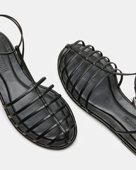 MARIN Black Flat Strappy Fisherman Women's Sandal