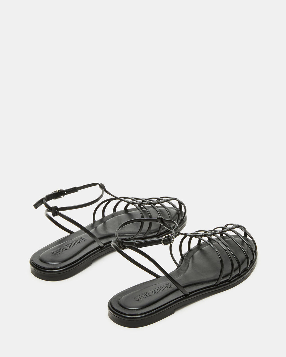 MARIN Black Flat Strappy Fisherman Women's Sandal