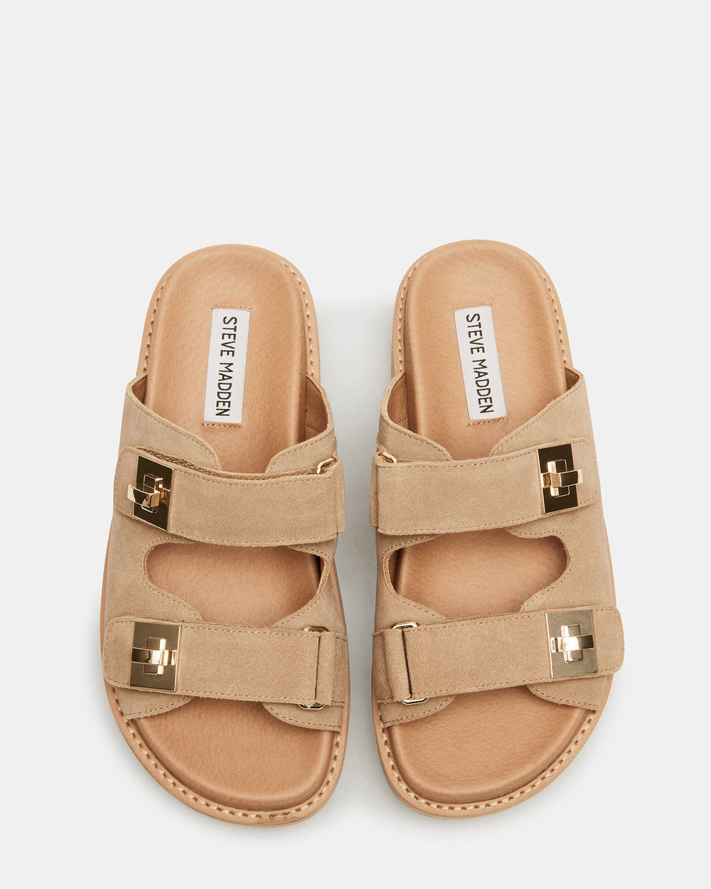 BIGSCHMONA Taupe Suede Women's Platform Slide Sandal