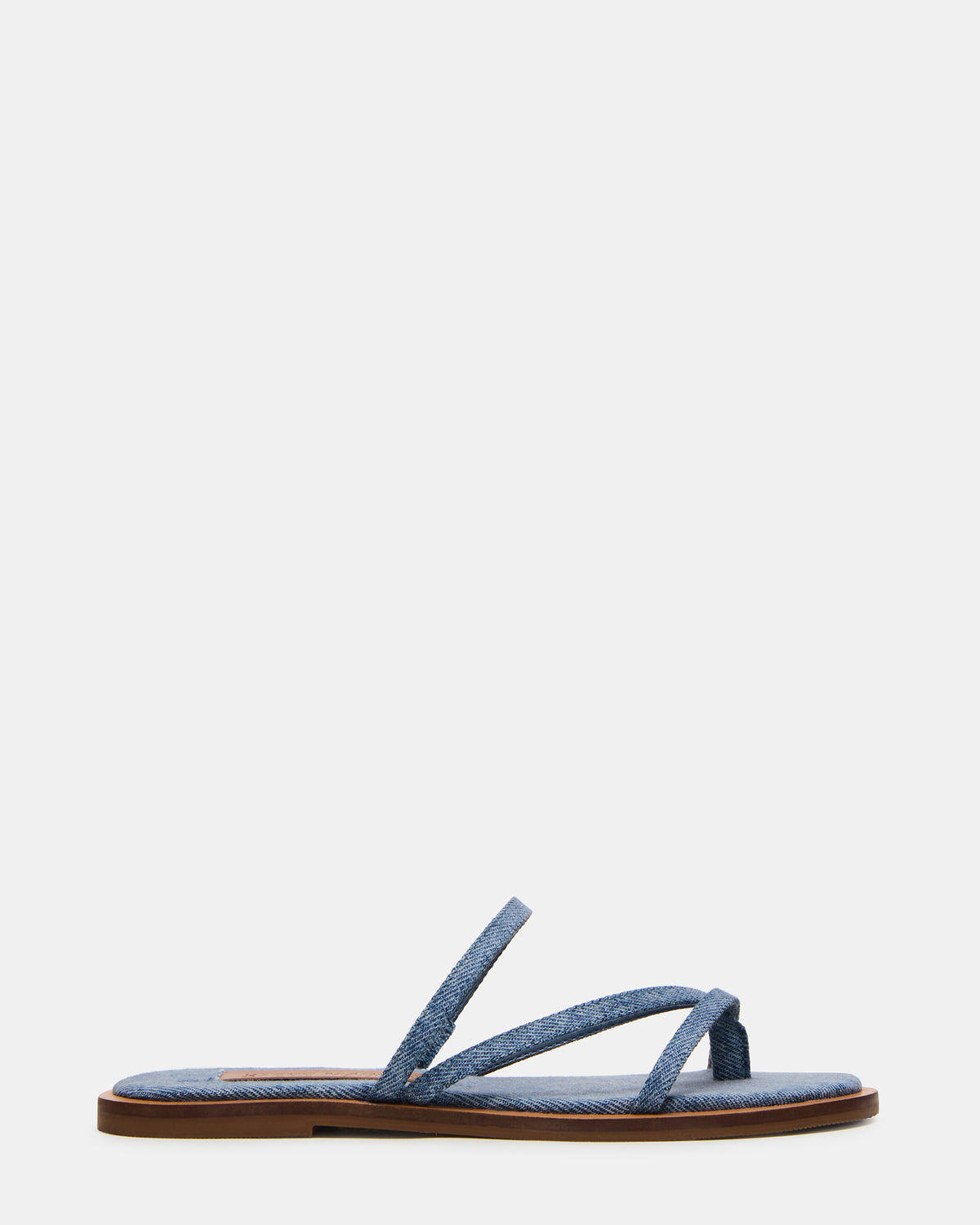 ELLERY Denim Fabric Strappy Thong Slide Women's Sandal