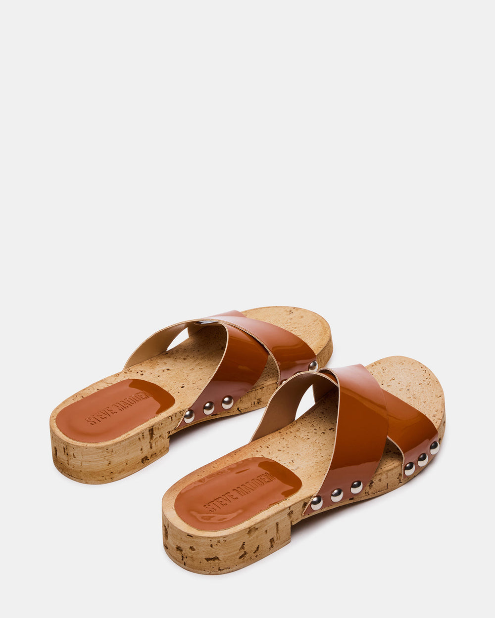 CANTLAY Camel Patent Studded Mule Slide Women's Sandal