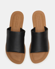 KIPP Black Leather Slide Women's Sandal