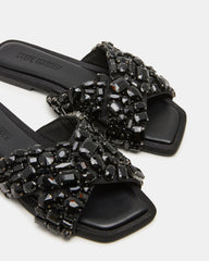 LEVITY Black Square-Toe Slide Women's Sandal