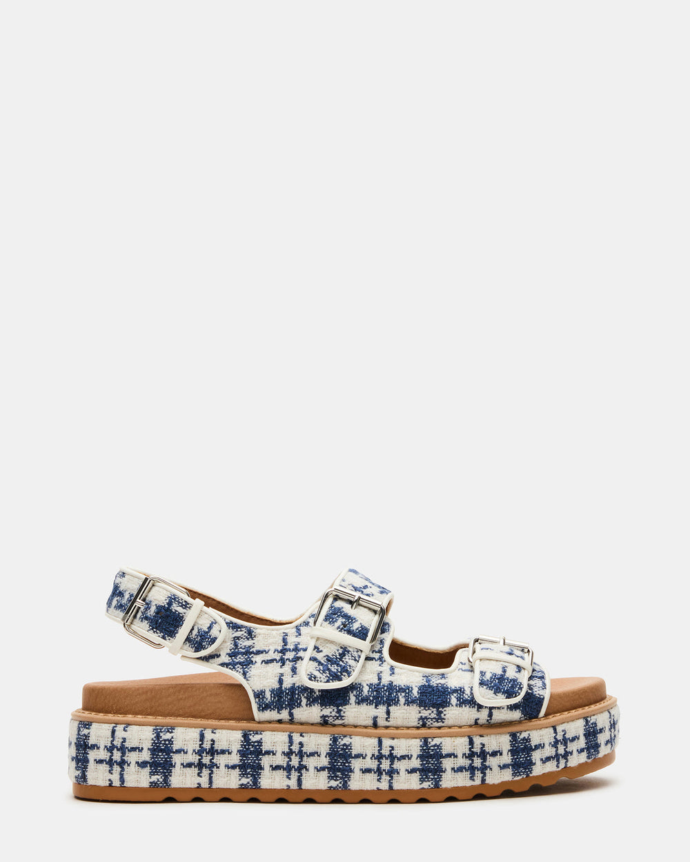 BIGMONA2.0 Blue/White Platform Footbed Flatform Women's Sandal