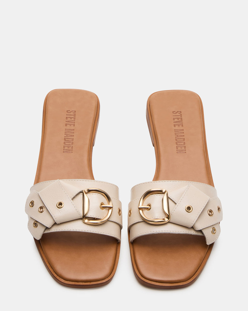 HILARIA Bone Leather Square-Toe Slide Women's Sandal