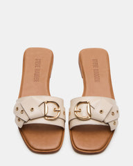 HILARIA Bone Leather Square-Toe Slide Women's Sandal