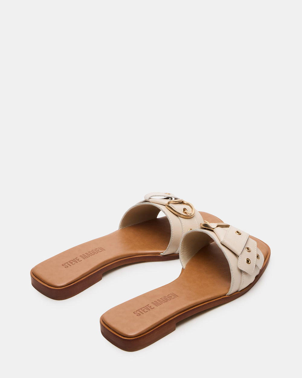 HILARIA Bone Leather Square-Toe Slide Women's Sandal