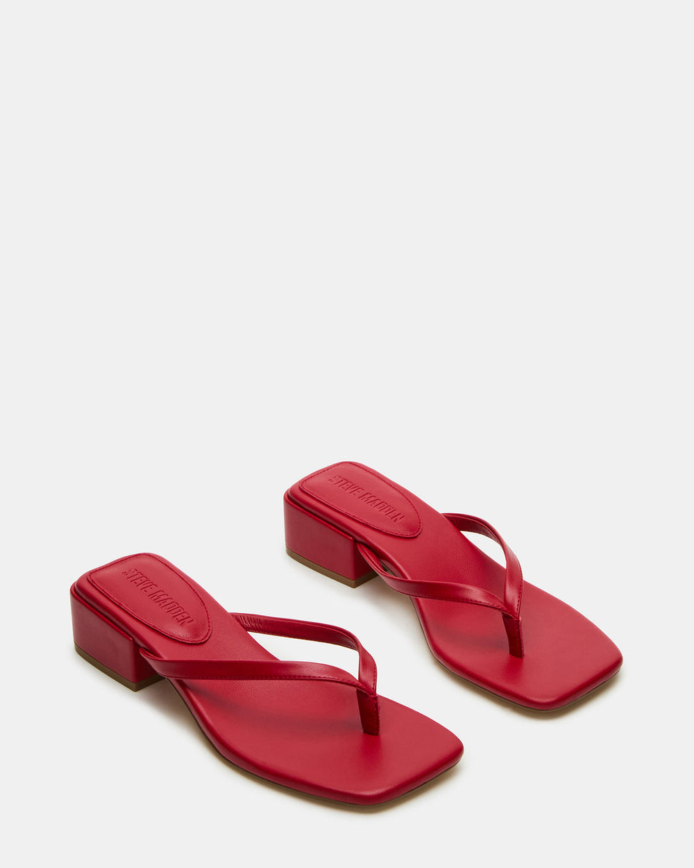 CARIBBEAN Red Square-Toe Mule Thong Women's Sandal