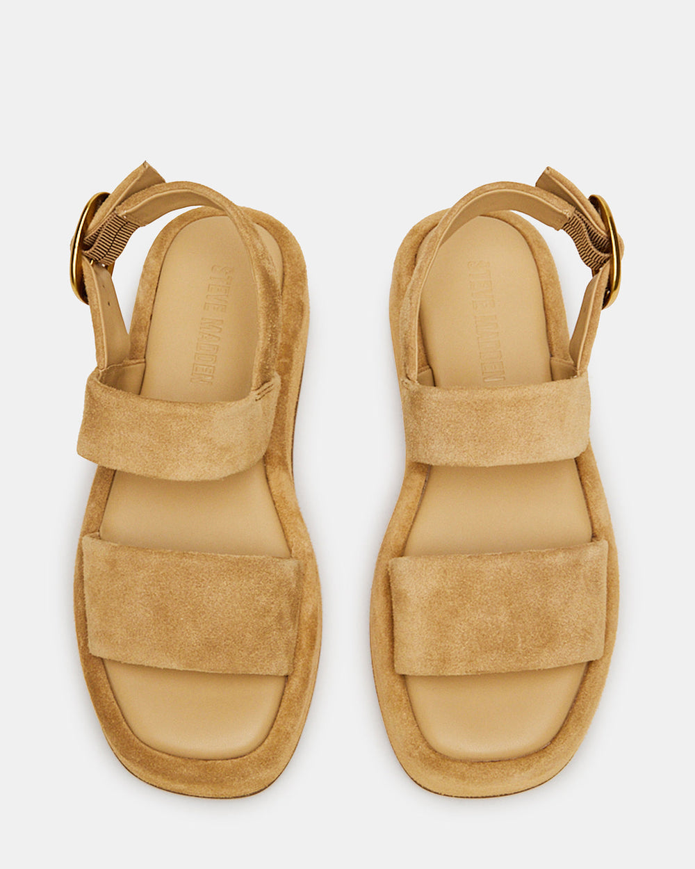 BARONI Sand Suede Square-Toe Platform Women's Sandals