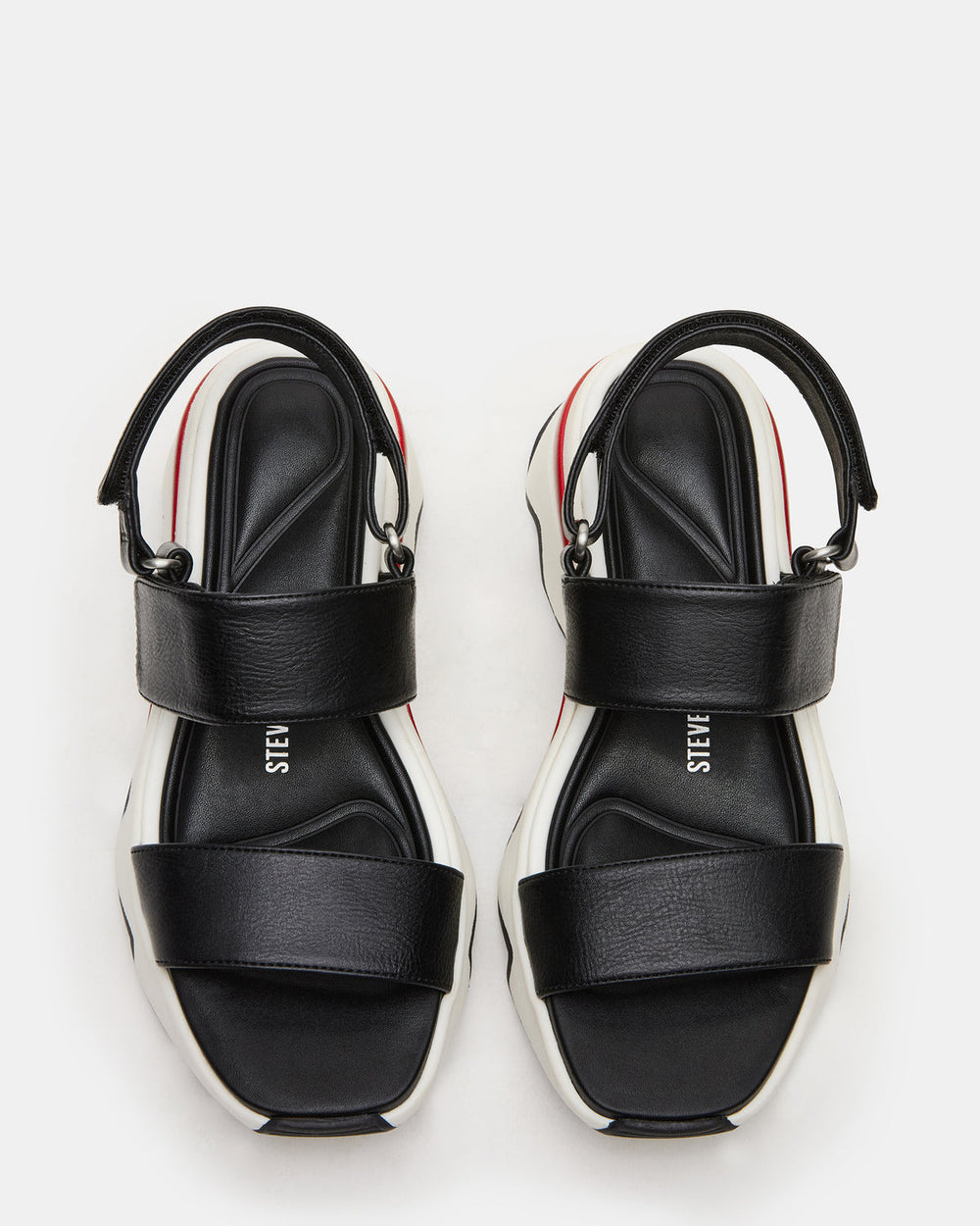 LOCHAN Black Platform Flatform Strappy Women's Sandal