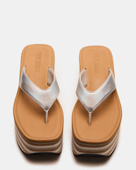 SEVILLA Natural Multi Thong Platform Chunky Flatform Square-Toe Women's Sandal