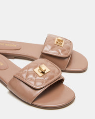 MORELAND Mocha Quilted Slide Women's Sandal